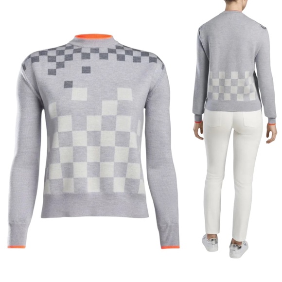 G/FORE Sweaters - G/FORE Womens Jacquard Checkmate Crewneck Golf Sweater size Large